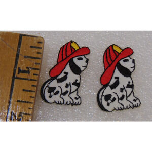 Dalmatian Patch X 2 Fire Dog Fighter Fireman Station Puppy Sew Or Iron On 1.5"